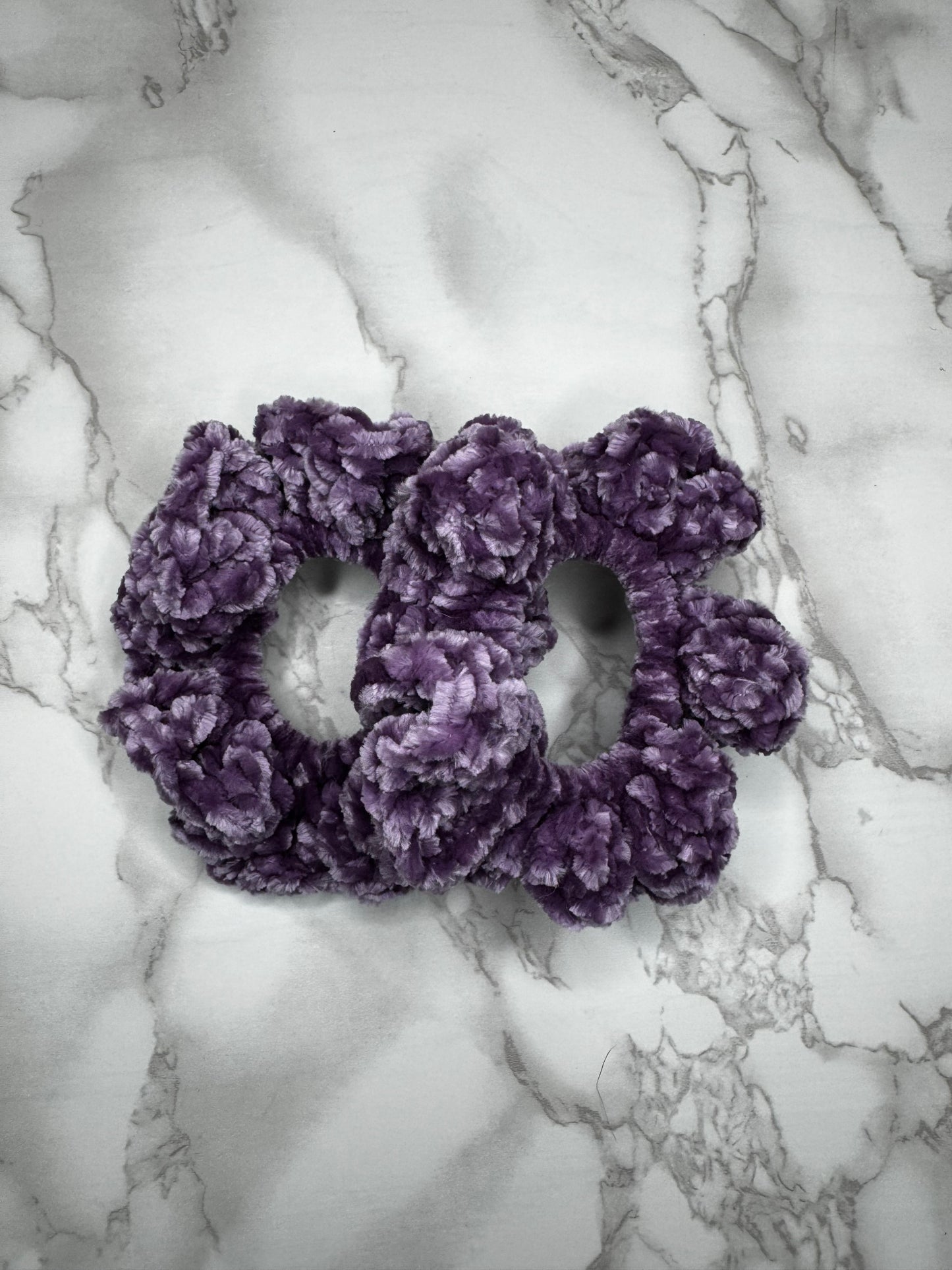 Gray Orchid Velvet Scrunchies
