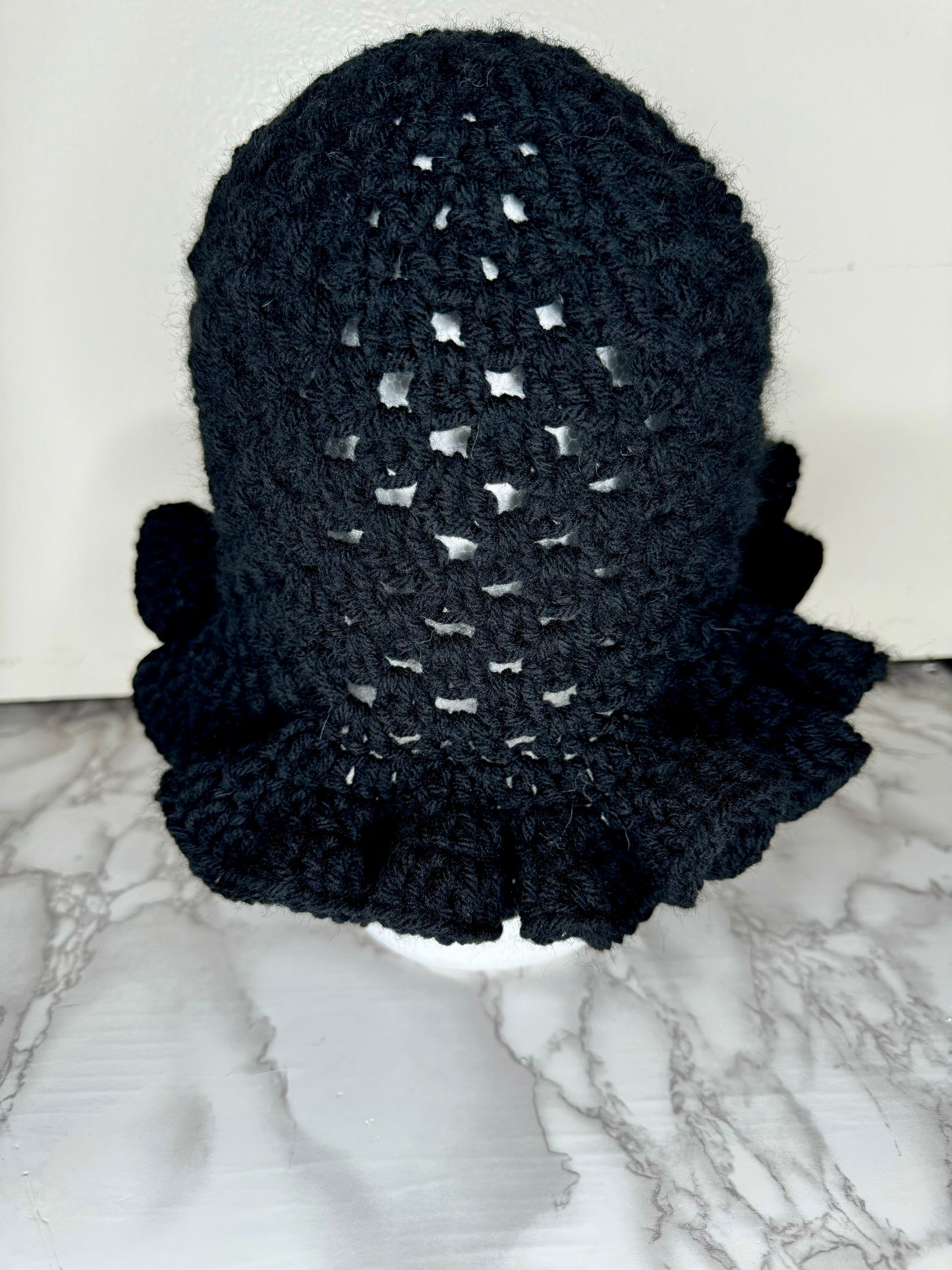 Black Ruffle Bucket Hat