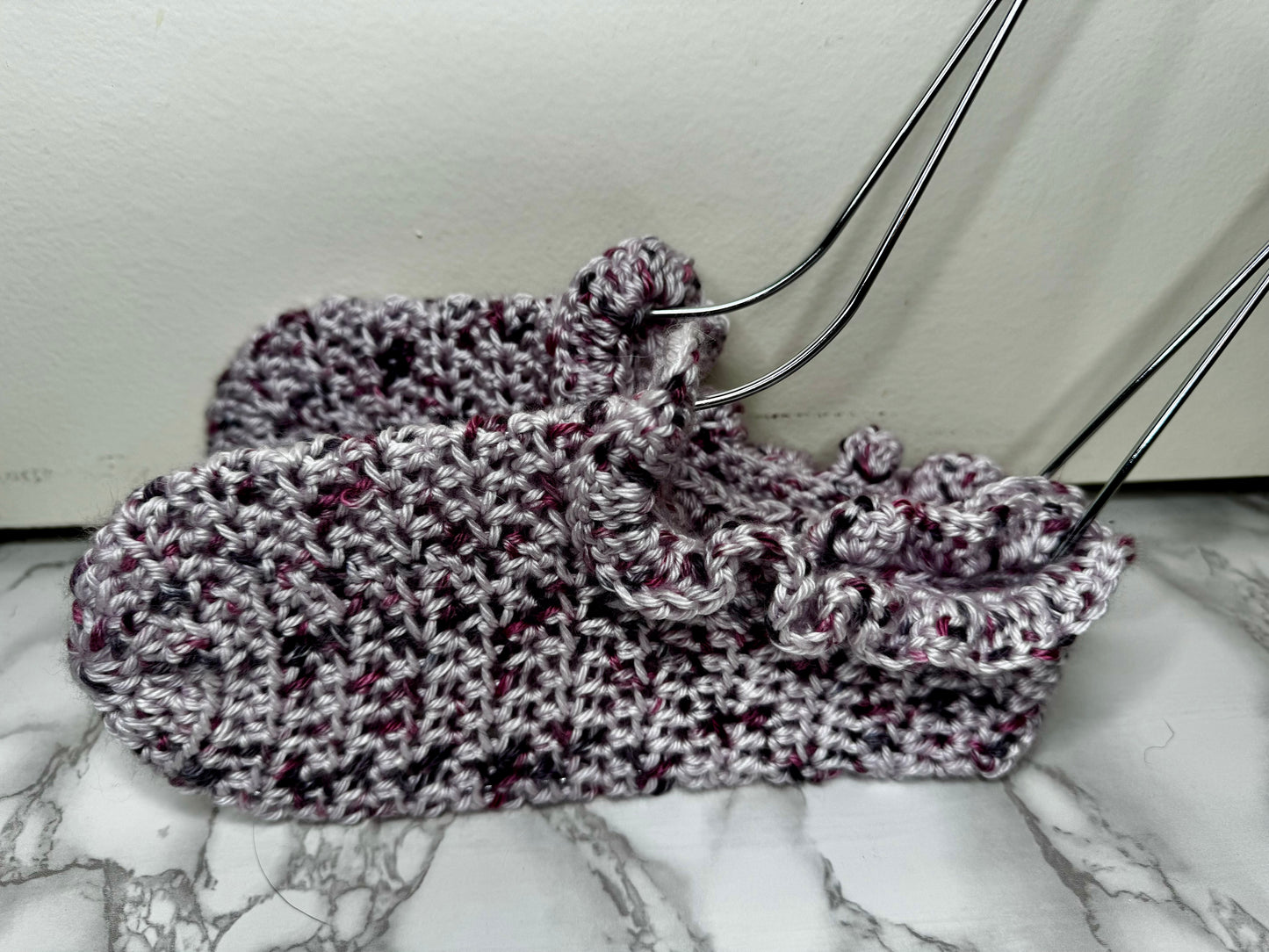 Purple Crochet Socks